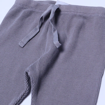 DARK GREY WITH KNOT THERMAL FABRIC BOTTOM FRIL PLAIN PAJAMA TROUSER